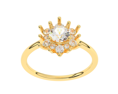 Elmas nişan yüzüğü beyazda izole edilmiş.