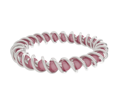 Şeffaf arkaplanda izole edilmiş pembe bir kurdelenin gerçekçi vektör çizimi.