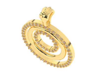 Altın elmaslı altın yüzük. 3d oluşturma