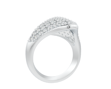 Siyah arkaplanda beyaz gümüş bir halka.