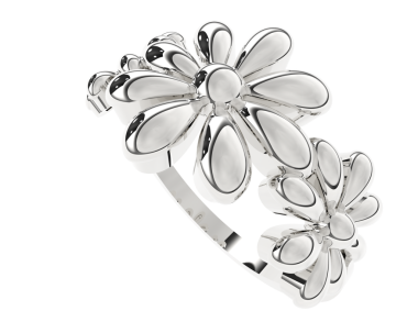 Metal gümüşten çiçekler