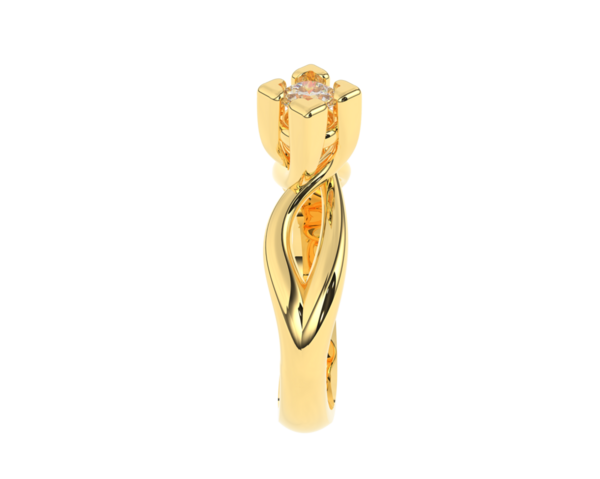 Beyaz arkaplanda izole edilmiş 3D altın dekoratif ipek kurdele.