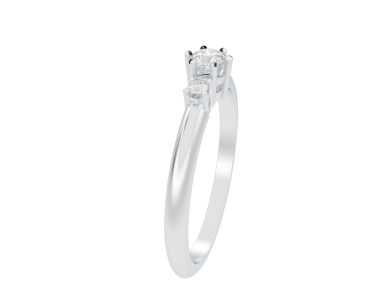 Beyaz elmaslı alyans. 3d oluşturma