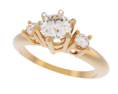 Elmas yüzük beyaz arkaplanda izole edilmiş. 3 Boyutlu Hazırlama.