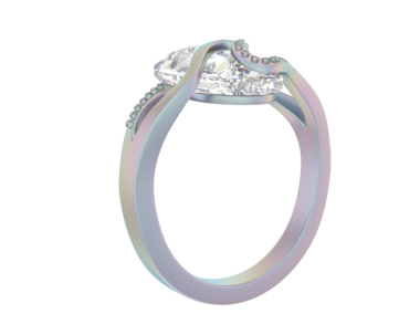 Siyah arkaplanda elmasları olan bir yüzük.