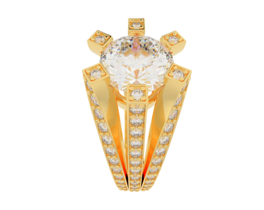 Beyaz arkaplanda izole edilmiş altın taç