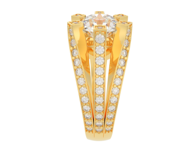 Altın alyans beyaz arka planda izole edilmiş. 3d oluşturma