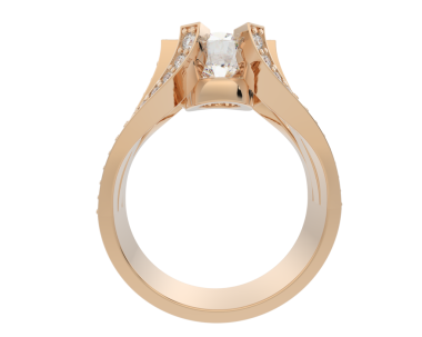 Siyah arkaplan ve elmaslı beyaz altın yüzüğün üç boyutlu resmi