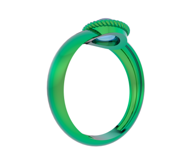 Yeşil metal halka beyaz arka planda izole edilmiş. 3d oluşturma