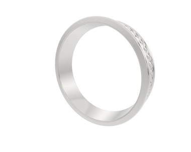 Beyaz arka planda beyaz metal halka. 3d illüstrasyon