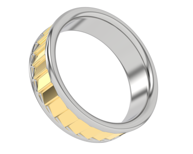 Yüzüklü altın para. 3d oluşturma