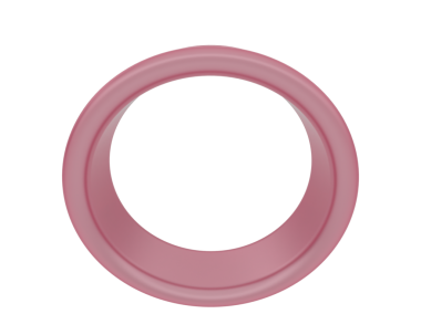Beyaz arkaplanda 3 boyutlu pembe yüzük görüntüsü izole edildi