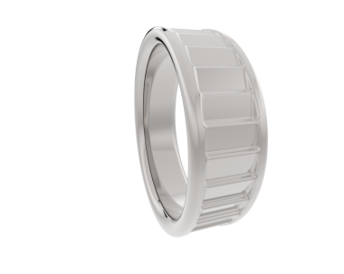 Beyaz arka planda izole edilmiş beyaz metal bir kemerin 3 boyutlu çizimi