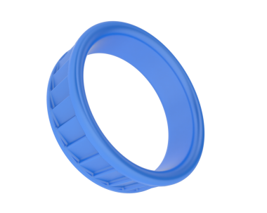 Beyaz arkaplanda 3 boyutlu mavi plastik tüp var. Reklam için tasarım şablonu