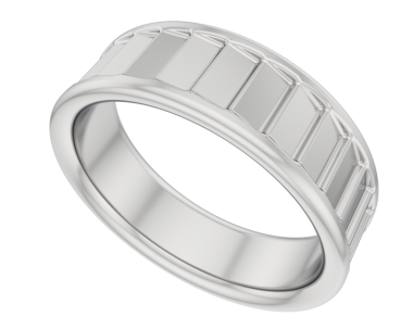 Bileziği olan gümüş bir yüzük.