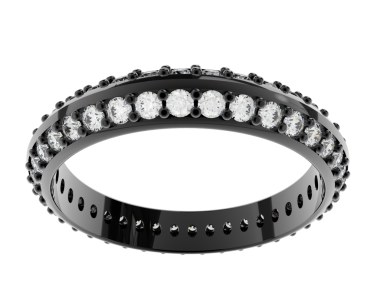 siyah bir zemin üzerine Pırlantalı gümüş bilezik