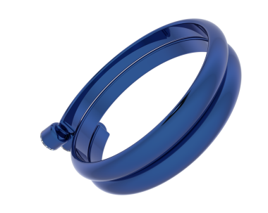 Beyaz arkaplanda izole edilmiş mavi kurdele, 3 boyutlu görüntüleme