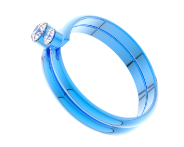 Koyu arkaplanda elmaslar olan mavi bir bileziğin üç boyutlu resmi.