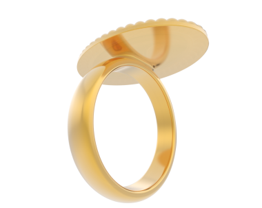 İncili altın alyans. 3d oluşturma