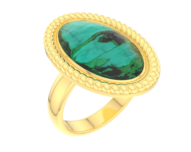 Değerli taşlı mücevher yüzüğü.