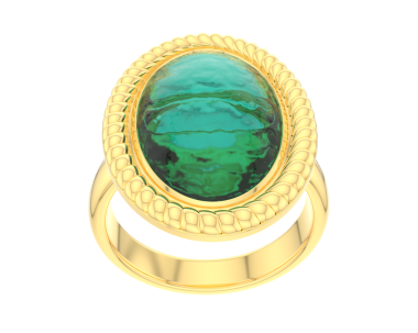 Zümrüt ile altın yüzük.