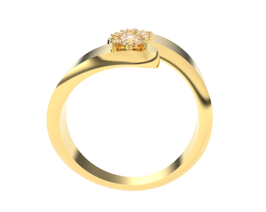 Beyaz arkaplanda elmaslarla izole edilmiş altın elmas yüzük.