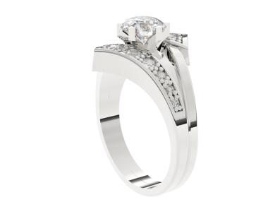 gümüş beyaz izole elmas yüzükle