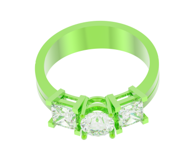 Alyans beyaza izole edilmiş. 3d oluşturma