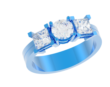 Mavi değerli taşlı elmas yüzük