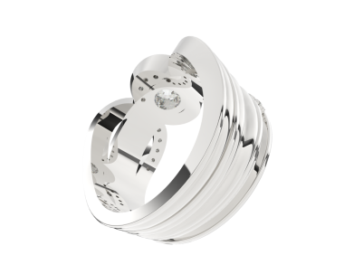 Beyaz arkaplanda izole edilmiş beyaz bilezik