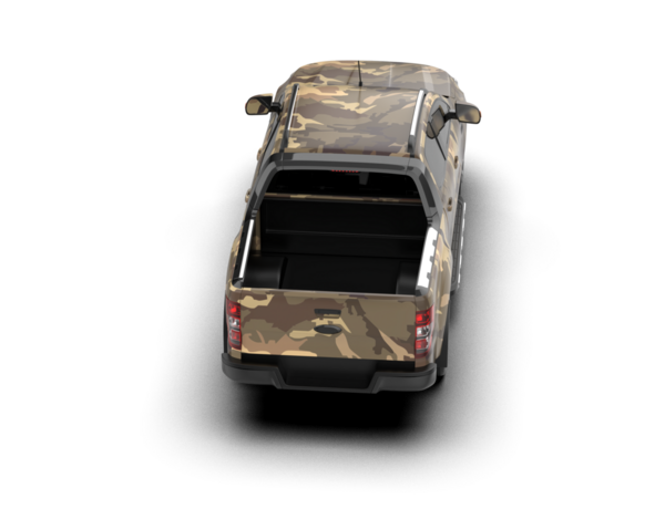 Siyah arkaplanı olan yansıtıcı bir arabanın 3 boyutlu canlandırması