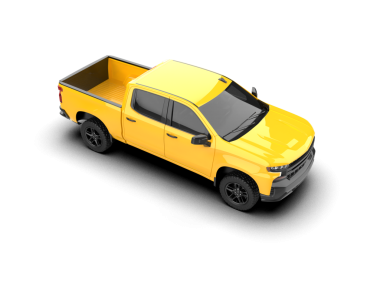 beyaz zemin üzerine sarı araba.