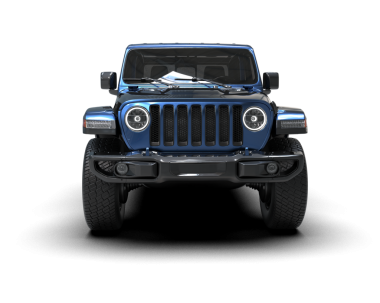 Siyah arkaplanda mavi SUV.