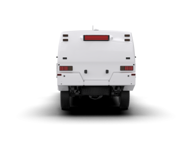 Siyah arka planda beyaz bir arabanın 3 boyutlu canlandırması