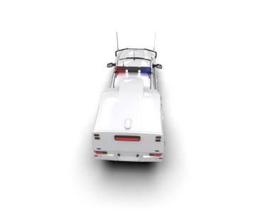 Siyah arka planı olan beyaz bir araba. 3d oluşturma.