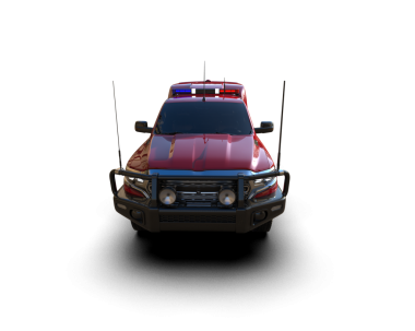 Modern polis kamyonu siyah arka planda izole edilmiş. 3d oluşturma