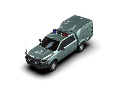 Bir polis arabasının 3 cc görüntüsü