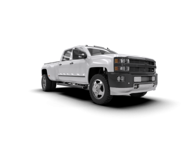 Beyaz amerikan pikap kamyonu.