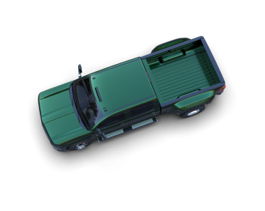 Siyah arka planda izole edilmiş yansıtıcı bir arabanın 3 boyutlu resmi