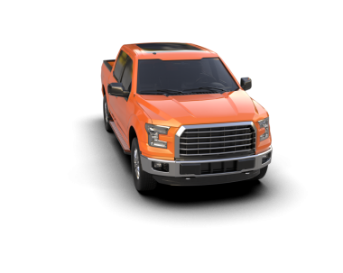 turuncu kamyonet beyaz arka planda izole edildi.