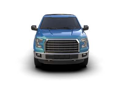 Siyah çizgileri olan mavi kamyonet.