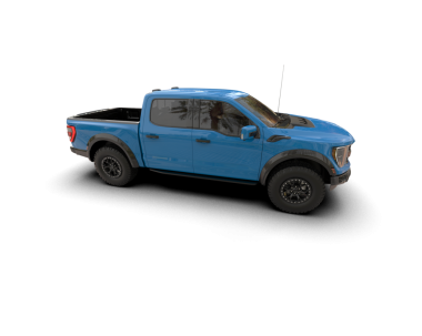 Mavi kamyonet beyaz arka planda izole edilmiş. 3d oluşturma