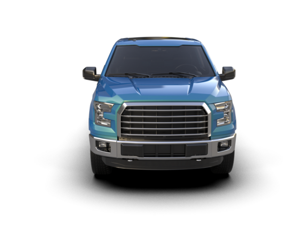 Siyah çizgileri olan mavi kamyonet.