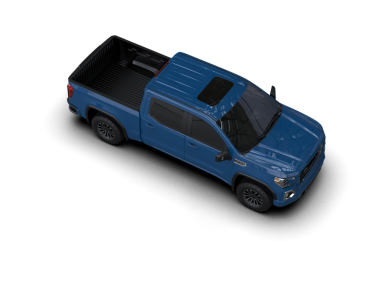 Siyah arkaplanda gölgeli mavi bir arabanın 3 boyutlu görüntüsü