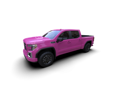 Pembe araba arka planda izole edildi