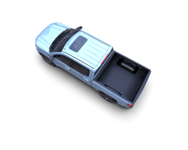 Siyah stüdyo karanlık arka planda izole edilmiş 3 boyutlu bir kamyonet.