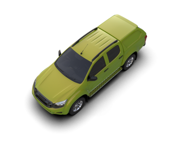 yeşil araba beyaz arka planda izole edildi