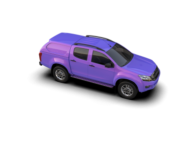 Pembe arka planlı, modern mor kamyonet.