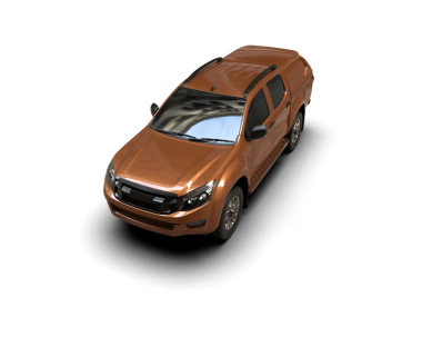 Modern şehir arabası siyah arka planda izole edilmiş. 3D görüntüleme - illüstrasyon