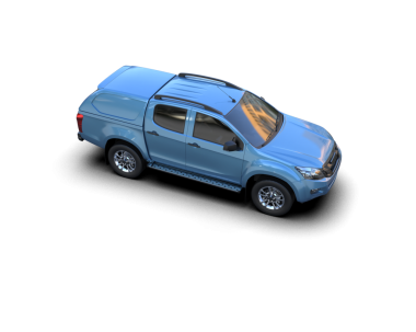 Karanlık stüdyo karanlık ortamda izole edilmiş bir kamyonetin 3 boyutlu görüntüsü.